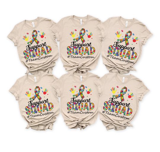 Customizable Autism Awareness Tee: Support Squad Matching Family Shirts