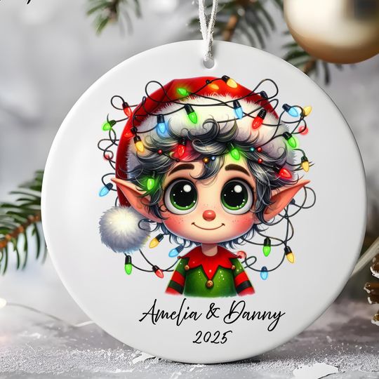 Personalized Elf Christmas Ornament Custom Name Holiday Decoration Cute Xmas Gift 2025