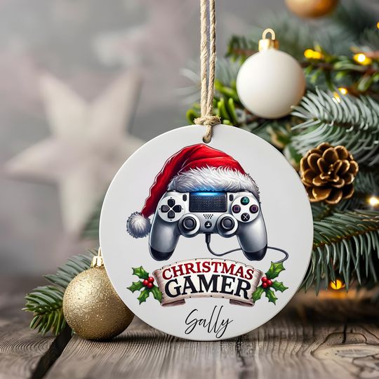 Custom Gamer Christmas Ornament: Gift for Gamer Video Game Controller