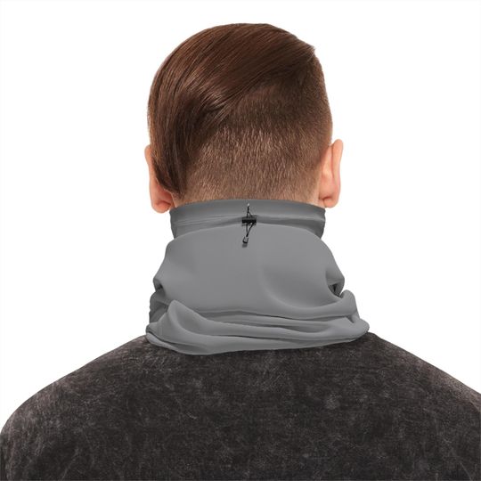 Feather Print Winter Neck Gaiter: Blend with Drawstring