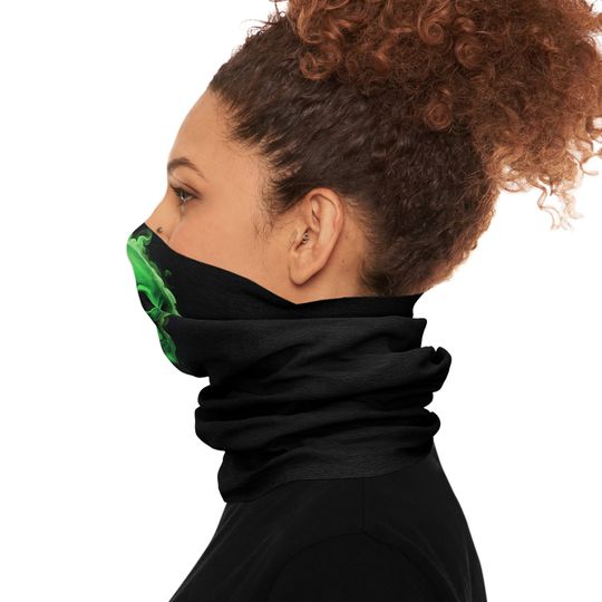 Green Skull Tube Scarf: Lightweight Neck Gaiter