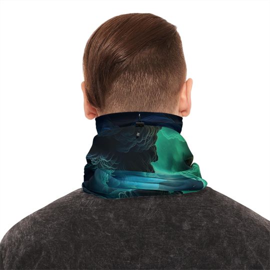 Cloudy Volcano Winter Neck Gaiter With Drawstring
