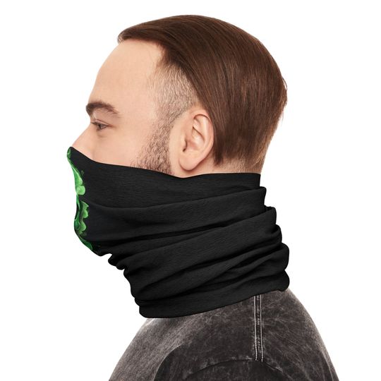 Green Skull Tube Scarf: Lightweight Neck Gaiter