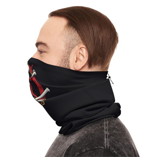 Pirate Neck Gaiter, Ski Mask, Face Covering, Winter Gear Accessory, Halloween Costume