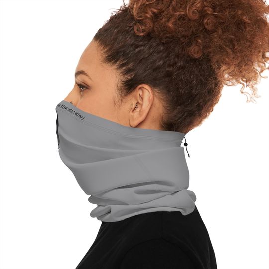 Feather Print Winter Neck Gaiter: Blend with Drawstring