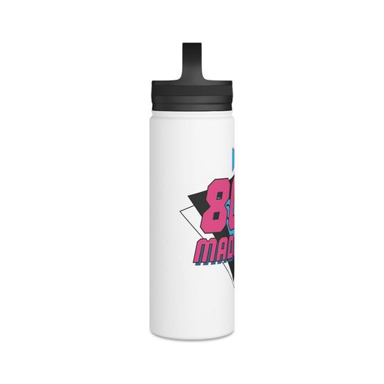 80s made me logo Stainless Steel Water Bottle, Handle Lid, Bottle Gift