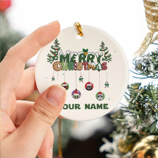 Custom Star Wars Christmas Ceramic Ornament, Custom Ornament