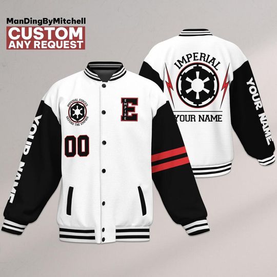 Personalized Star Wars Imperial Forces Varsity Jacket, Custom Disney Jacket, Star Wars Varsity, Disney Uniform Varsity