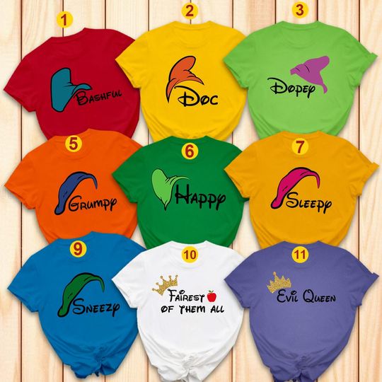 7 Dwarfs Halloween group Shirts