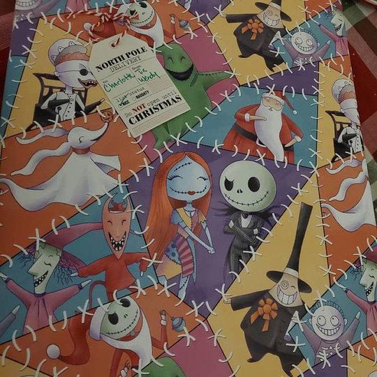 Nightmare Before Christmas Wrapping Paper Sheets -  Disney Jack Skellington Sally Oogie Boogie Zero Presents Halloween