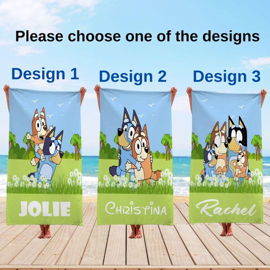 Personalized BlueyDad Beach Towel With Name