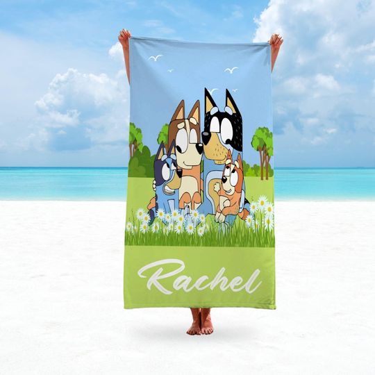 Personalized BlueyDad Beach Towel With Name