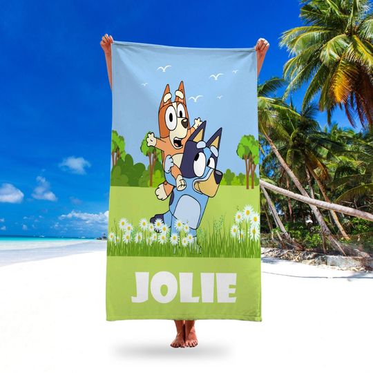 Personalized BlueyDad Beach Towel With Name