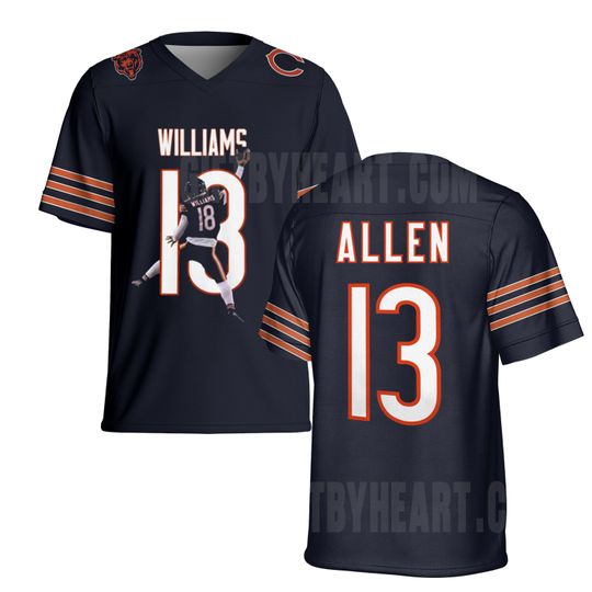 Chicago Jumpman Caleb "Iceman" Williams Football Jersey, Caleb Williams Meme Football Jersey