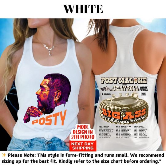 Post Malone Tank Top, Kids Vintage Tour 2025 Apparel
