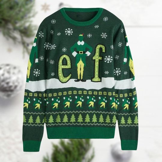 Elf Ugly Christmas Sweater, Family Matching Sweater Xmas Holiday Gift