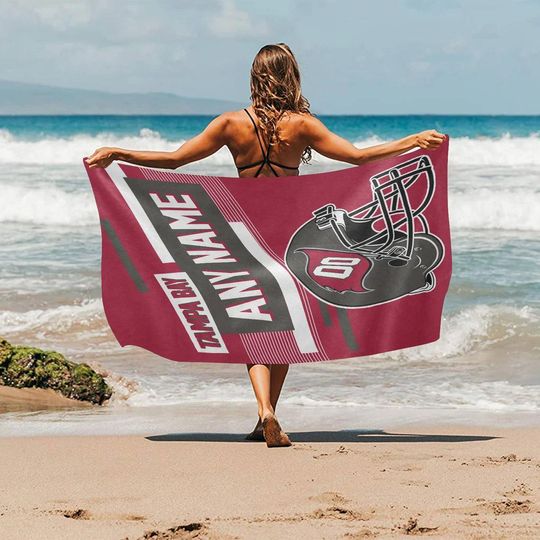 Personalized Tampa Bay Football Beach Towel, Game Day Football Team Decor Fan Gifts