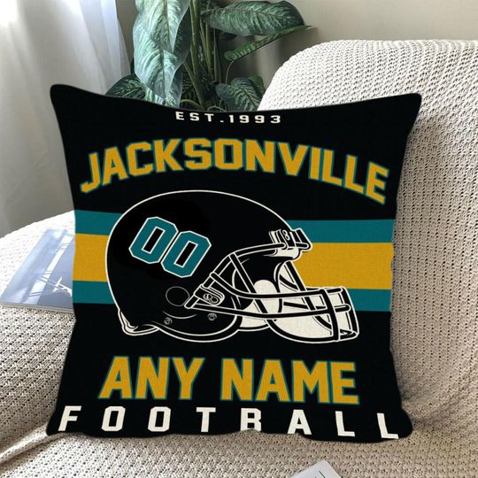 Personalized Jacksonville Football Throw Pillow, Game Day Fan Gift, Bedroom Throw Pillow Decor