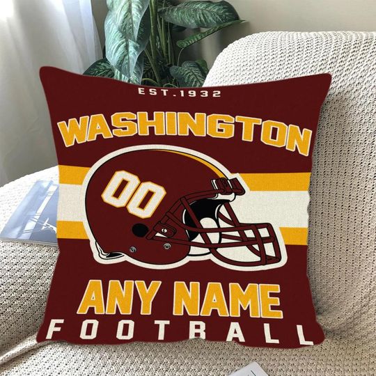 Personalized Washington Football Throw Pillow, Game Day Fan Gift, Bedroom Throw Pillow Decor