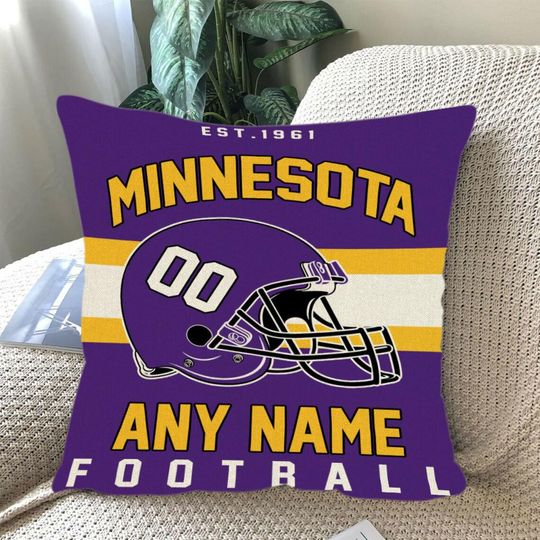Personalized Minnesota Football Throw Pillow, Game Day Fan Gift, Bedroom Throw Pillow Decor