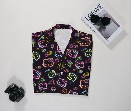 Hello Kitty Hawaiian Shirt Tropical Button Up Shirt