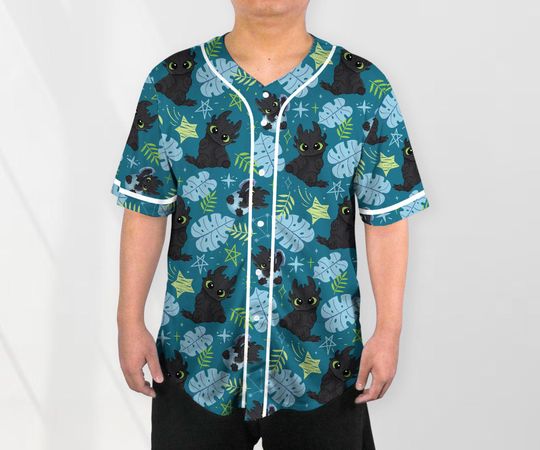 Toothless Baseball Jersey Shirt Dragon Toothless Shirt Cute Baseball Jersey