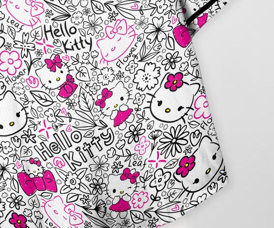 Hello Kitty Baseball Jersey Shirt Tropical Kitty Cat Family Tee