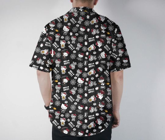 Hello Kitty Hawaiian Shirt, Cute Summer Hello Kitty Button Up Shirt
