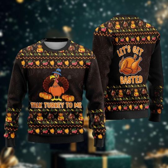 Turkey Ugly Christmas Sweater, Turkey Sweaters, Funny Thanksgiving Sweater, Turkey Holiday Sweater, Xmas Party Gift