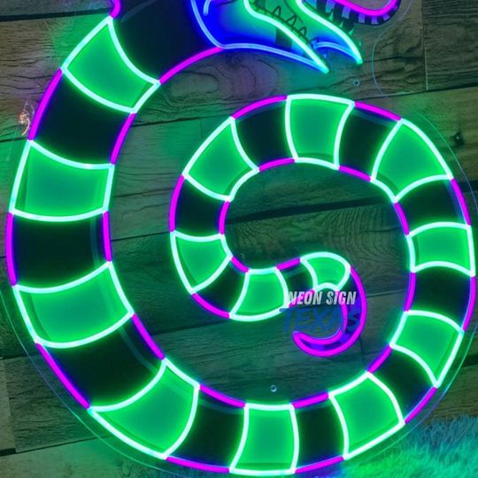 It's Showtime Neon Sign Coiling Sandworm Neon Sign Beetlejuice Neon Sign Halloween Decor LED Sign Spooky Led Neon Sign Halloween Gift