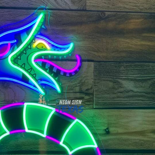 It's Showtime Neon Sign Coiling Sandworm Neon Sign Beetlejuice Neon Sign Halloween Decor LED Sign Spooky Led Neon Sign Halloween Gift