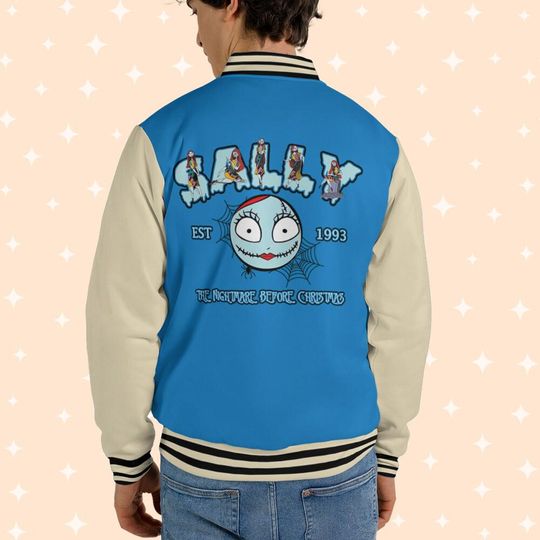 Personalized The Nightmare Before Christmas Sally, Adult Varsity Jacket, Personalized Disney Jacket, Baseball Jacket