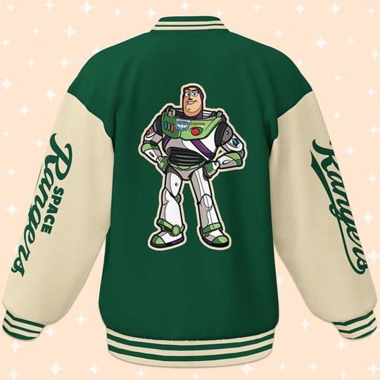 Personalize Toy Story Buzz Lightyear Space Buzz Green, Personalized Disney Jacket, Baseball Team Uniform Varsity