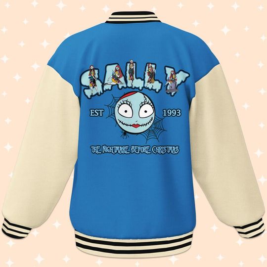 Personalized The Nightmare Before Christmas Sally, Adult Varsity Jacket, Personalized Disney Jacket, Baseball Jacket