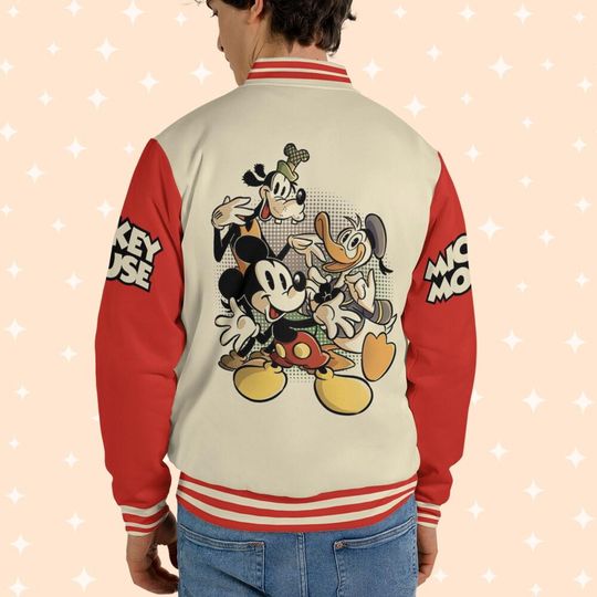 Personalize Mickey And Friends Funny Life Style, Adult Varsity Jacket, Personalized Disney Jacket, Baseball Jacket