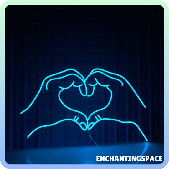 Hand Heart Neon Sign, Hand Heart Valentine Led Sign