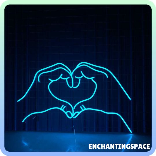 Hand Heart Neon Sign, Hand Heart Valentine Led Sign