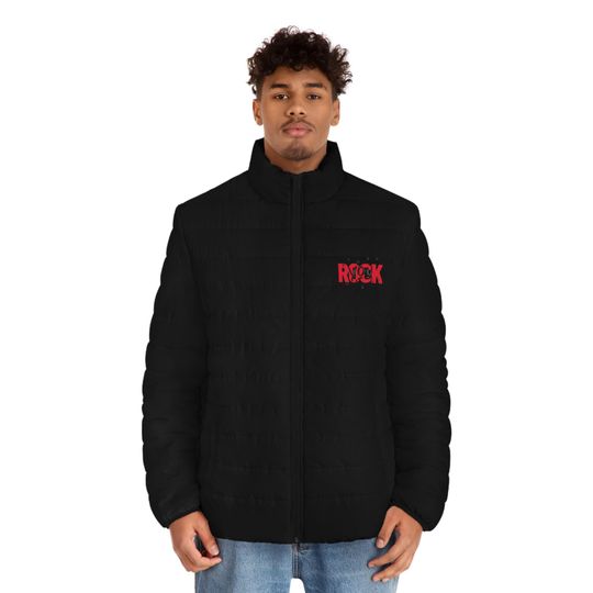 Rockstar Puffer Jacket, Rock Puff Coat, Rocker Down Jacket, Punk Rock Revolution Puffer Jacket