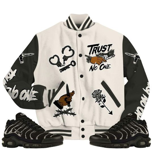 Air Max Plus Moonlight Swarovski Varsity Jacket, Trust No One Baseball Jackets