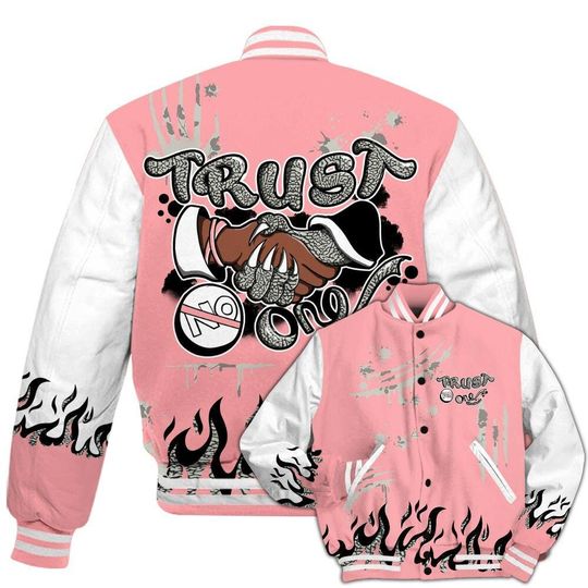 Retro Wings 3s Varsity Jacket, Graphic Trust No One Baseball Jackets