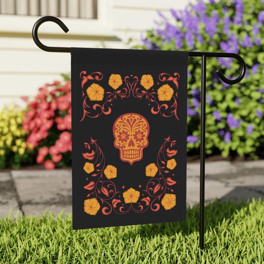 Halloween Garden Flag, Skull Garden Flag, Halloween Banner, Halloween Home Decor