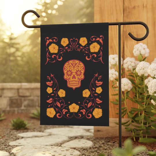 Halloween Garden Flag, Skull Garden Flag, Halloween Banner, Halloween Home Decor