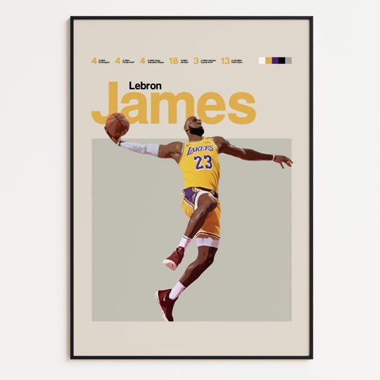 LeBron James Premium Matte Vertical Posters, Basketball  Wall Art, Sport Poster, Home Decor