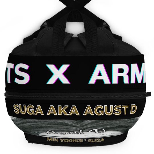 BTS Suga Black Backpack, Kpop Army Knapsack, Agust D Min Yoongi Bag, BTS Merchandise