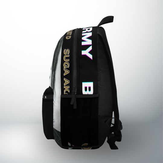 BTS Suga Black Backpack, Kpop Army Knapsack, Agust D Min Yoongi Bag, BTS Merchandise