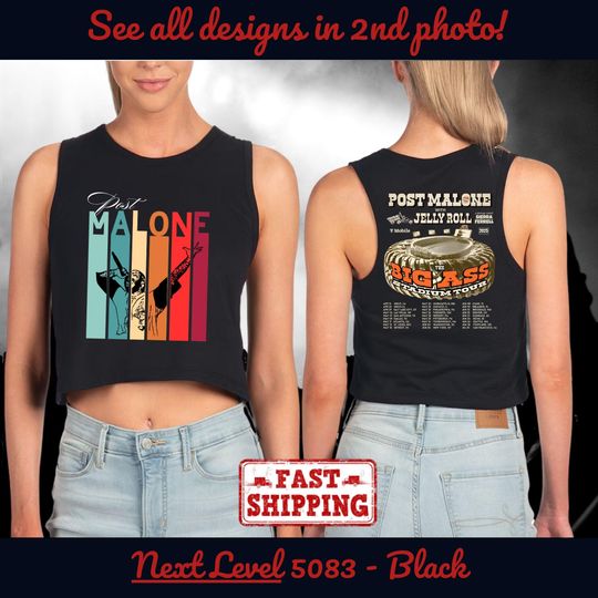Vintage Post Malone Double Sided Crop Tank