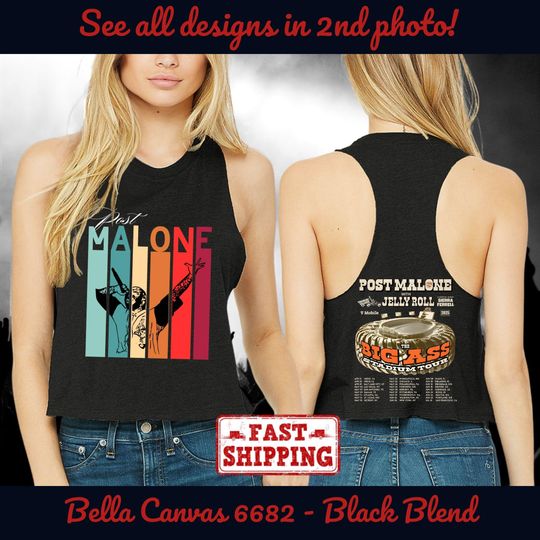 Vintage Post Malone Double Sided Crop Tank