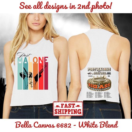 Vintage Post Malone Double Sided Crop Tank