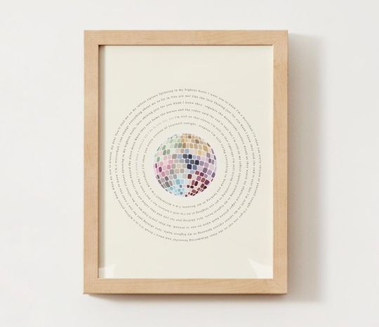 Taylorr Swifts Mirrorball | Printed Wall Art | Lyrics Print