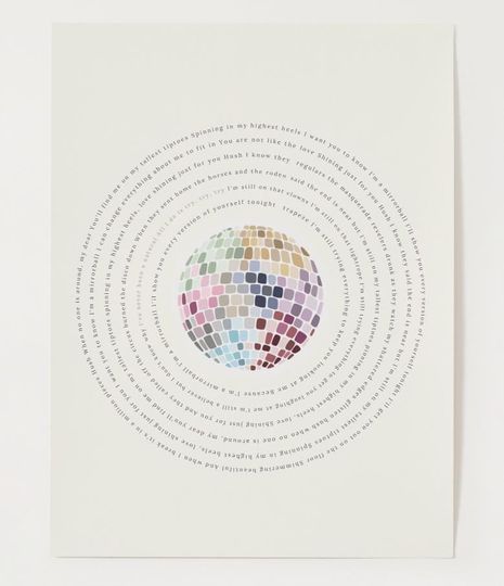 Taylorr Swifts Mirrorball | Printed Wall Art | Lyrics Print